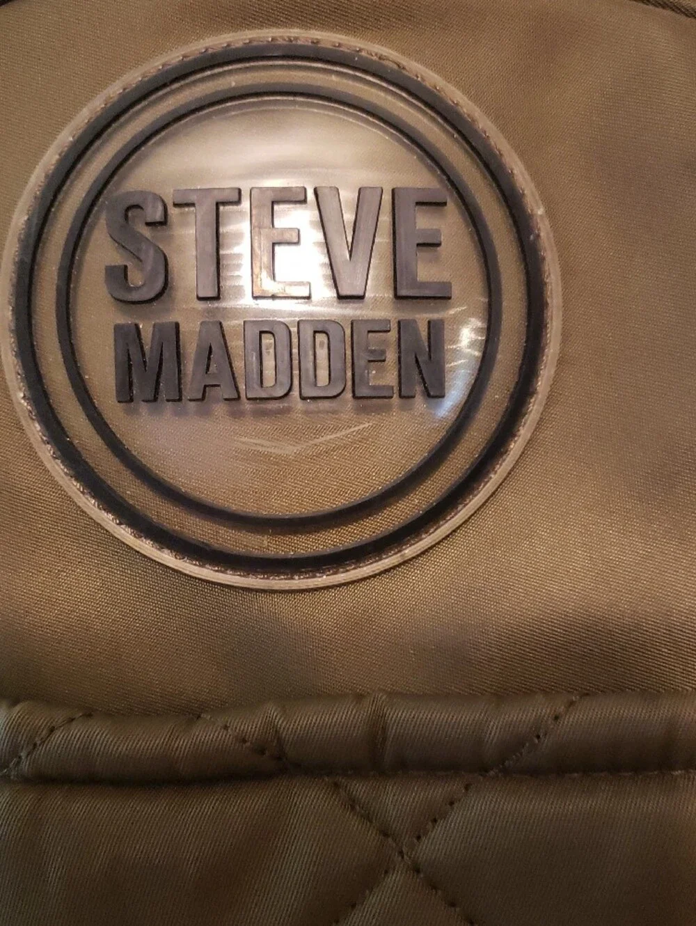 Steve Madden Olive Green Quilted Backpack